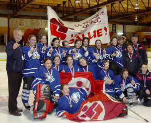Hockey féminin, l'équipe de la région de Québec, médaille d'or