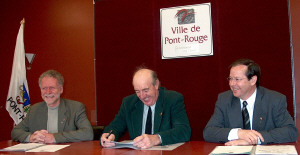 Le dput-ministre Roger Bertrand, le maire Paul-Eugne Parent et le dput Claude Duplain