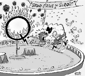 Extrait d'une caricature de Garnotte, Le Devoir, 10 février 2004
