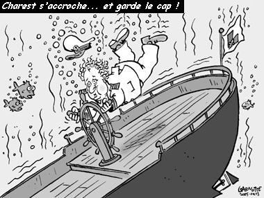 Caricature de Garnotte, Le Devoir, 13 avril 2005, commentaire adapté...