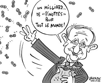 Caricature de Garnotte, Le Devoir, 22 avril 2005