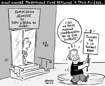 Extrait d'une caricature de Garnotte, Le Devoir, 10 août 2004