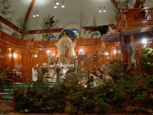 L'église de Rivière-à-Pierre, pleinement décoré pour l'occasion...