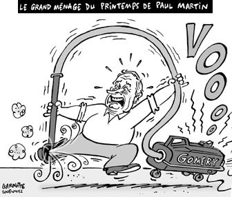 Caricature de Garnotte, Le Devoir, 12 avril 2005